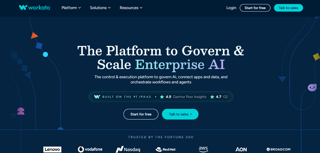 Workato Homepage - Enterprise AI & Integration Platform